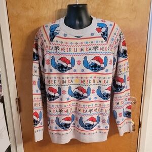 Disney Stitch Light Up Holiday Mele Kalikimaka Christmas Sweater Size Medium